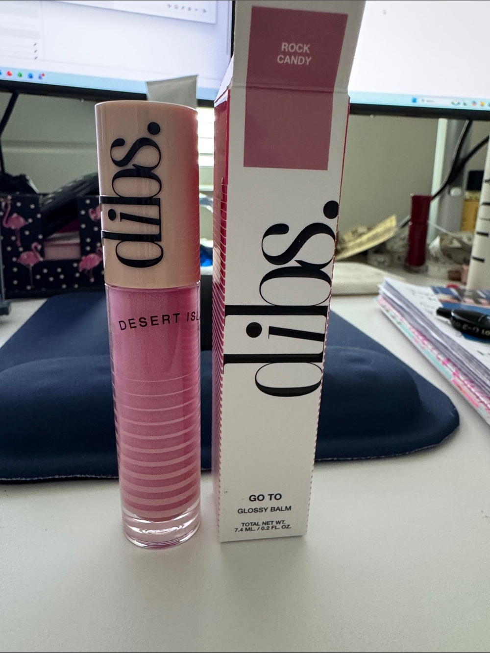 dibs. Go To Rock Candy Pink Glossy Lip Balm New